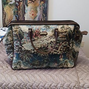 Vintage Island Palm Tote/Carry On Bag